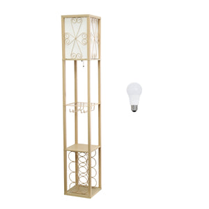 Vino Wine Rack and Storage 62.5" Floor Lamp