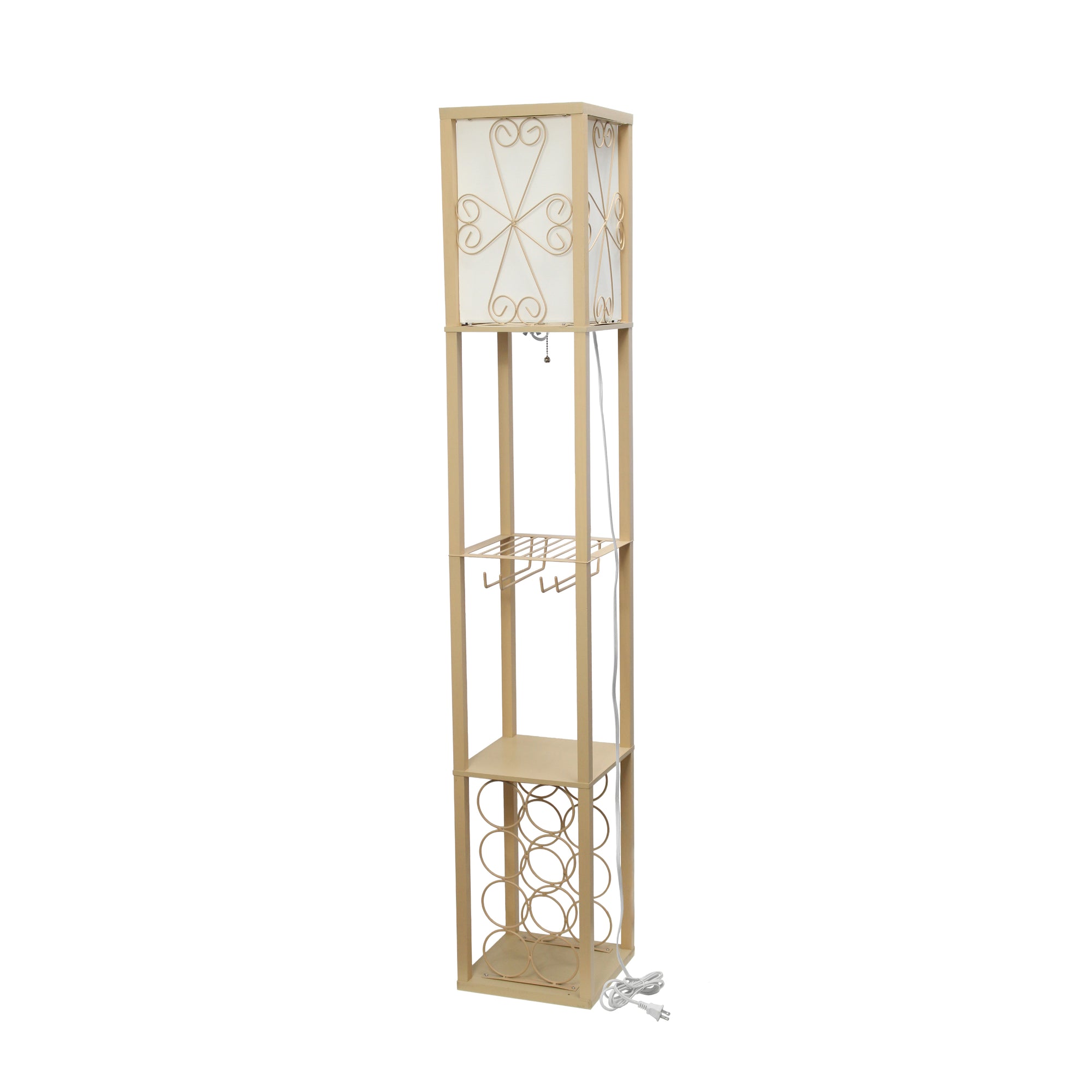 Vino Wine Rack and Storage 62.5" Floor Lamp