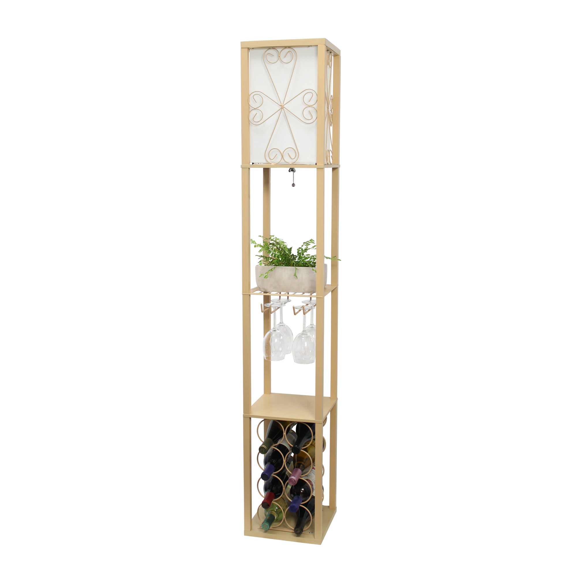 Vino Wine Rack and Storage 62.5" Floor Lamp