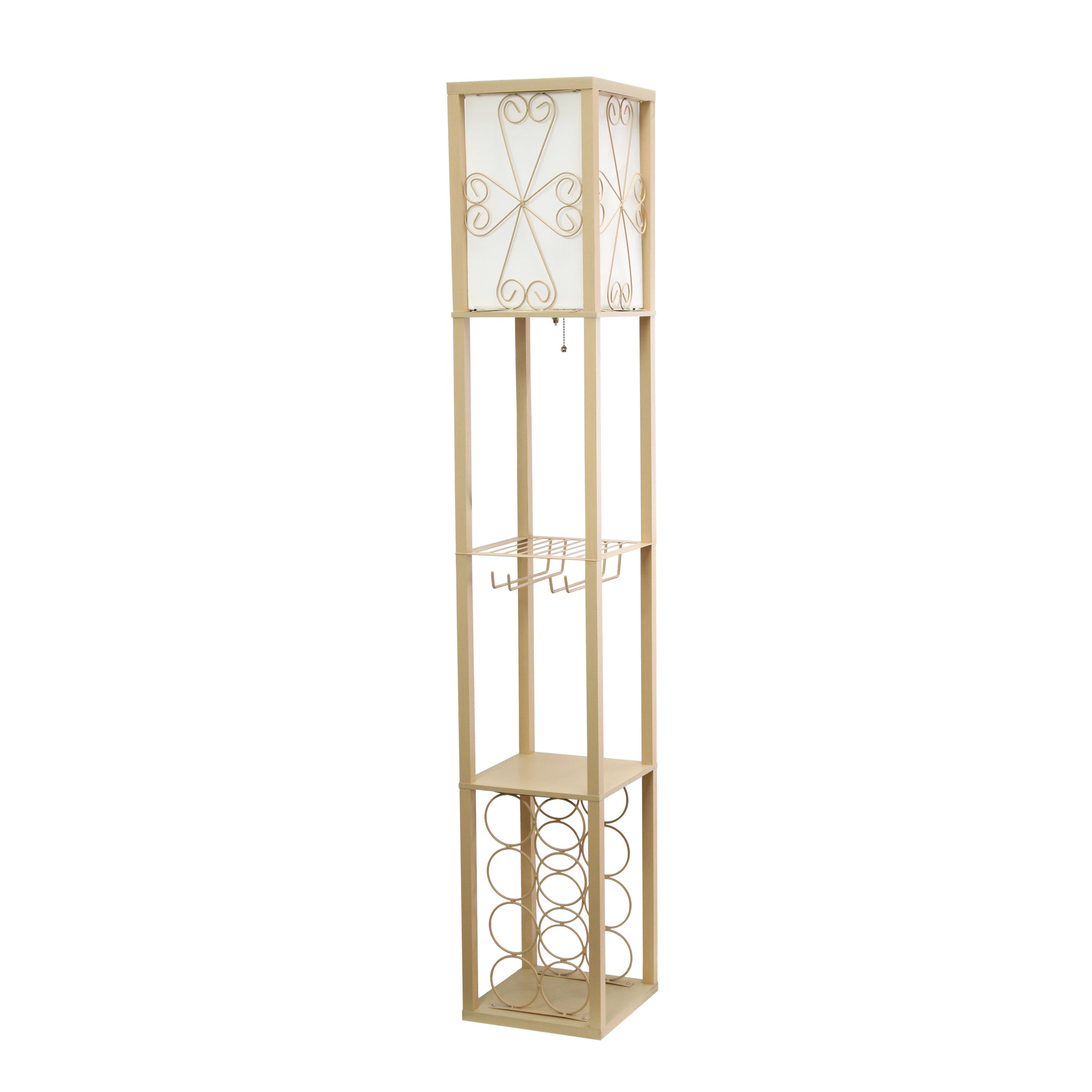 Vino Wine Rack and Storage 62.5" Floor Lamp