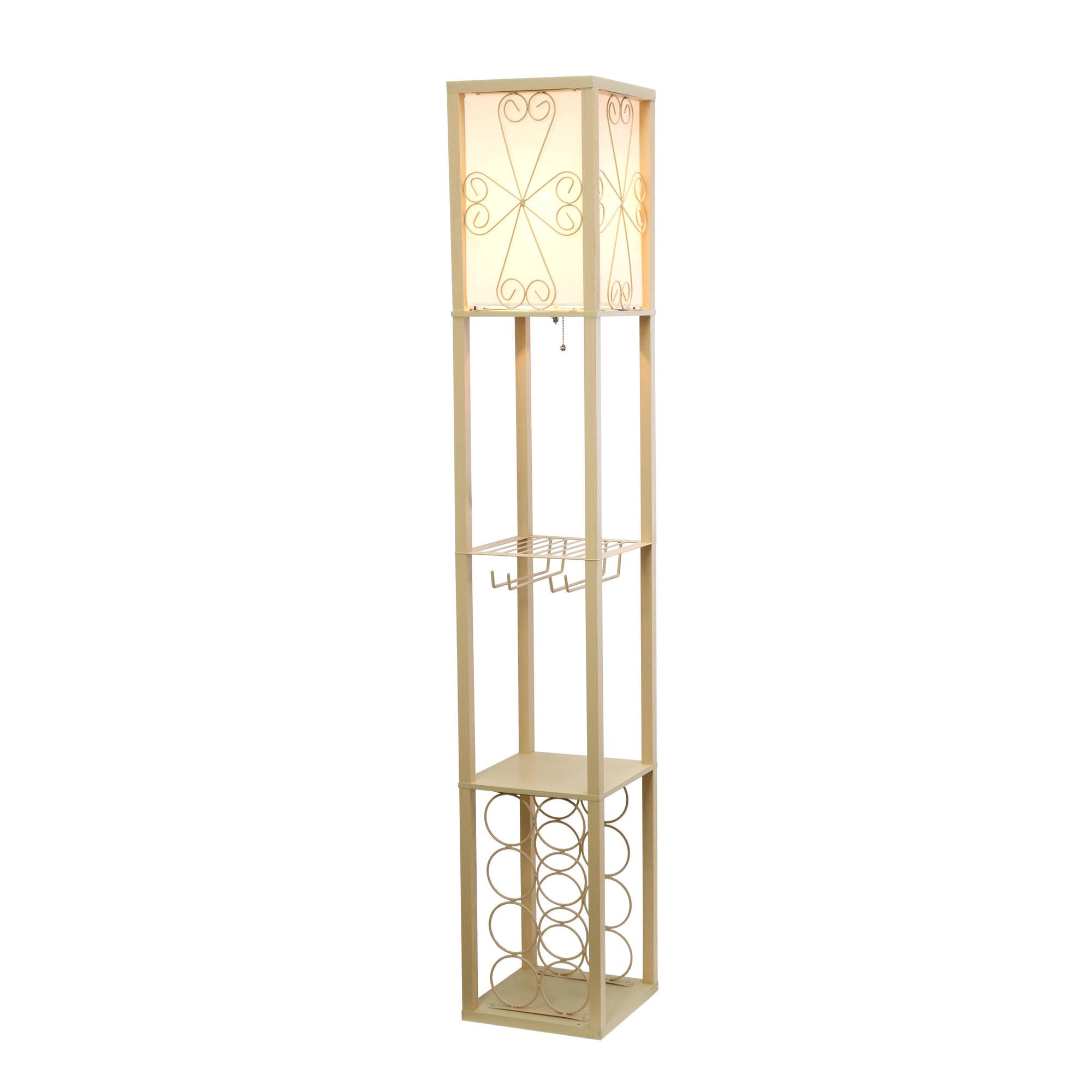 Vino Wine Rack and Storage 62.5" Floor Lamp