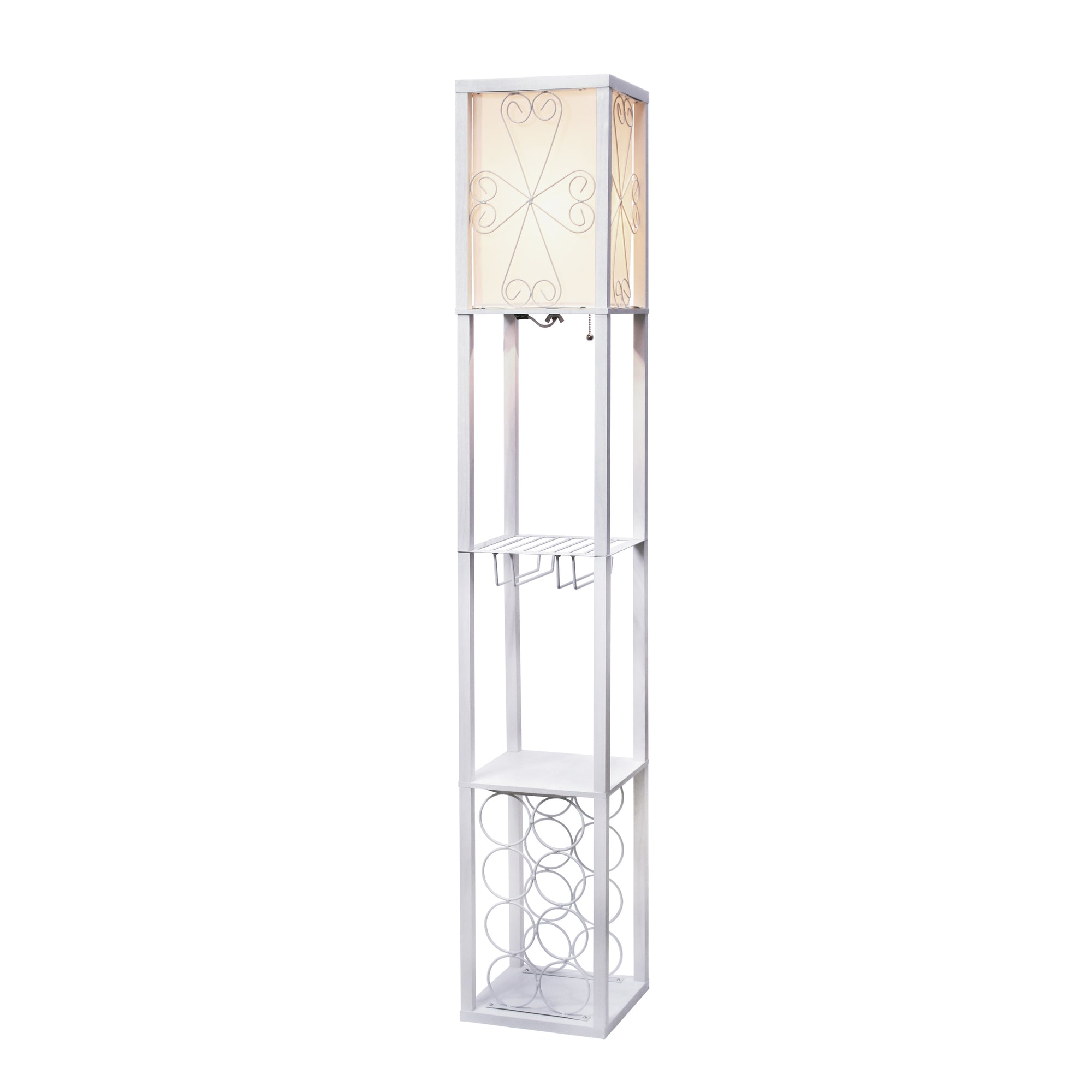 Vino Wine Rack and Storage 62.5" Floor Lamp