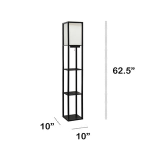 Multifunctional 3-Tier Storage USB Charging Port 62.5" Floor Lamp