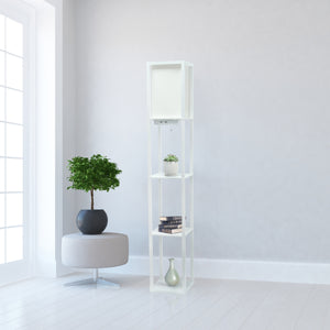 Multifunctional 3-Tier Storage USB Charging Port 62.5" Floor Lamp