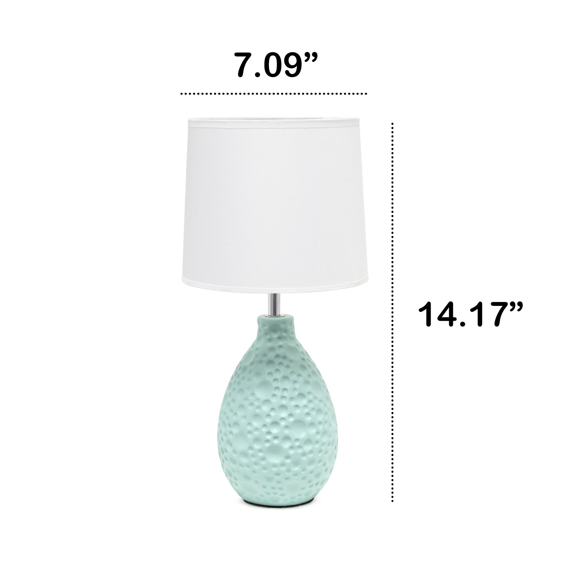 Traditional Ceramic Textured Tear Drop Shaped 14.17" Table Desk Lamp