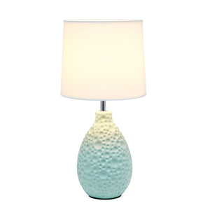 Traditional Ceramic Textured Tear Drop Shaped 14.17" Table Desk Lamp