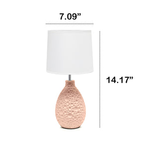 Traditional Ceramic Textured Tear Drop Shaped 14.17" Table Desk Lamp