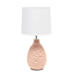 Traditional Ceramic Textured Tear Drop Shaped 14.17" Table Desk Lamp