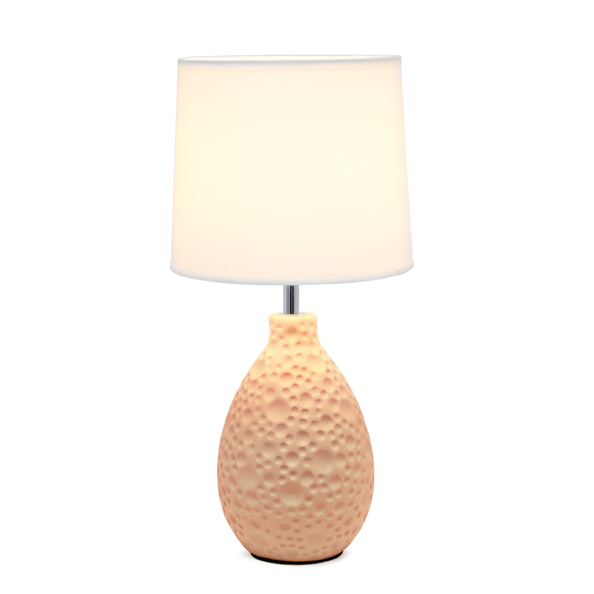 Traditional Ceramic Textured Tear Drop Shaped 14.17" Table Desk Lamp