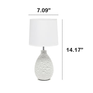 Traditional Ceramic Textured Tear Drop Shaped 14.17" Table Desk Lamp