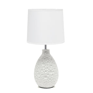 Traditional Ceramic Textured Tear Drop Shaped 14.17" Table Desk Lamp