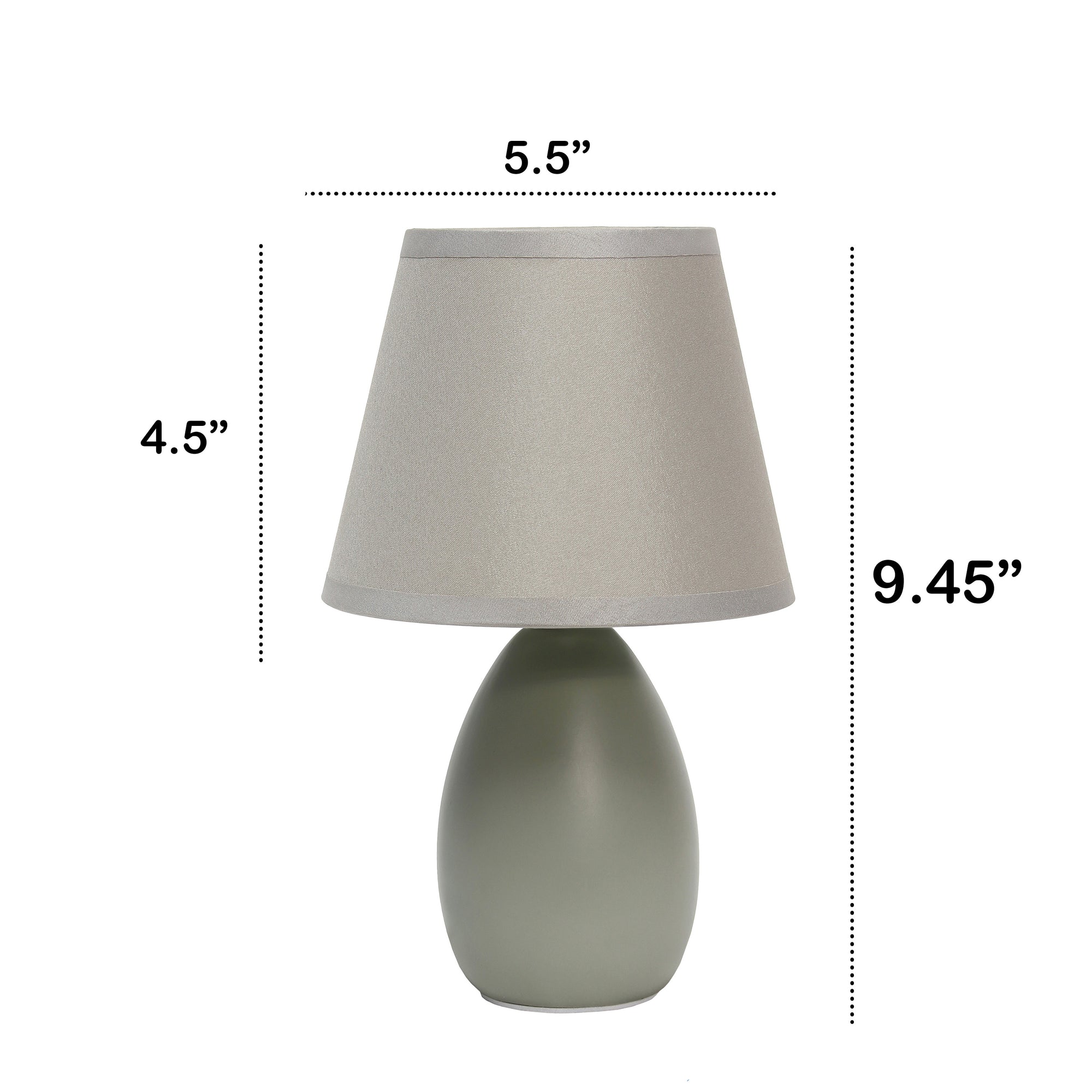 Traditional Ceramic Oblong 9.45" Table Desk Lamp