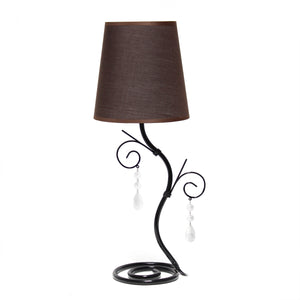 Contemporary Brown Fabric Shade Metal Winding Ivy 19" Table Desk Lamp