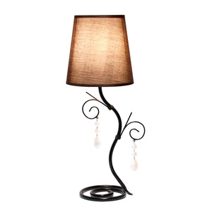 Contemporary Brown Fabric Shade Metal Winding Ivy 19" Table Desk Lamp