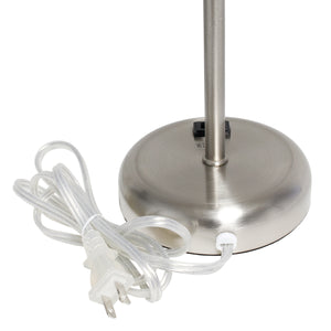 Contemporary Brushed Steel Metal USB Charging Port 19.5" Table Desk Lamp