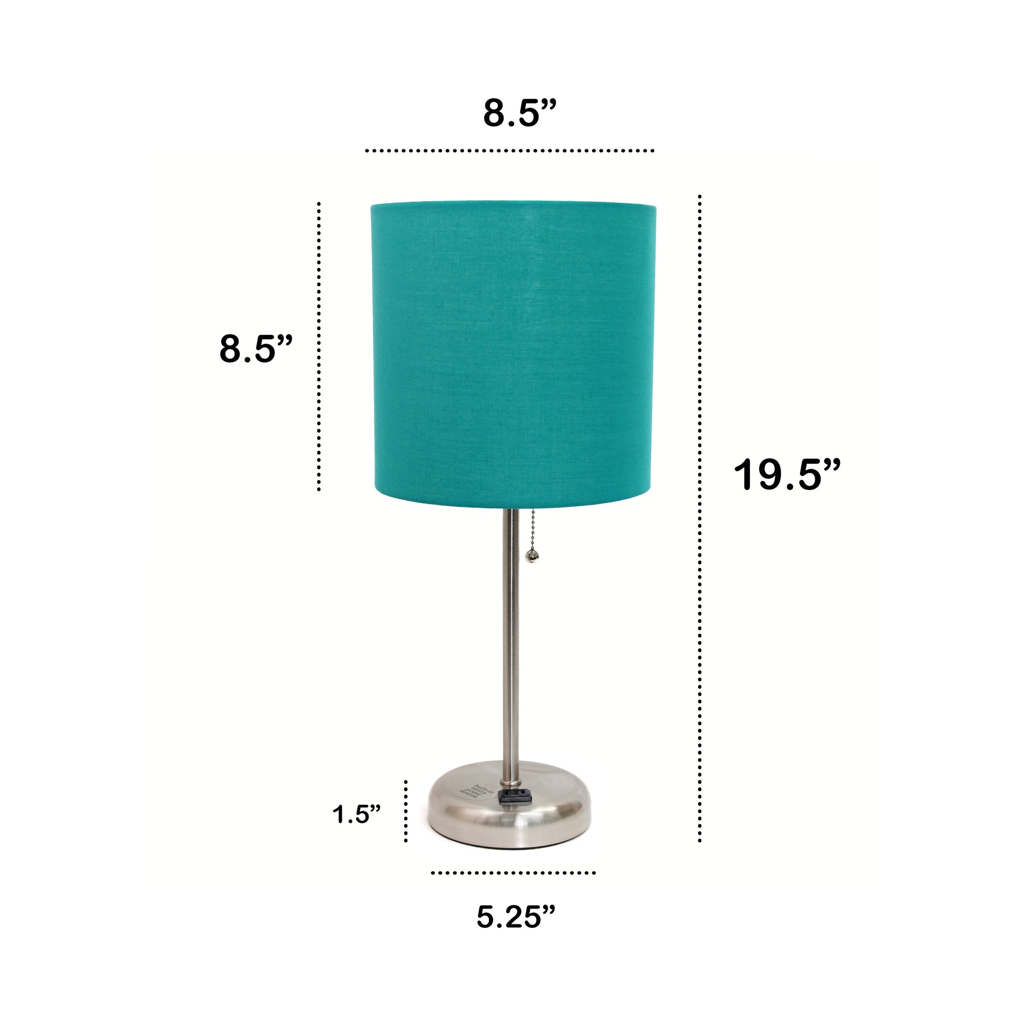 Contemporary Brushed Steel Metal USB Charging Port 19.5" Table Desk Lamp