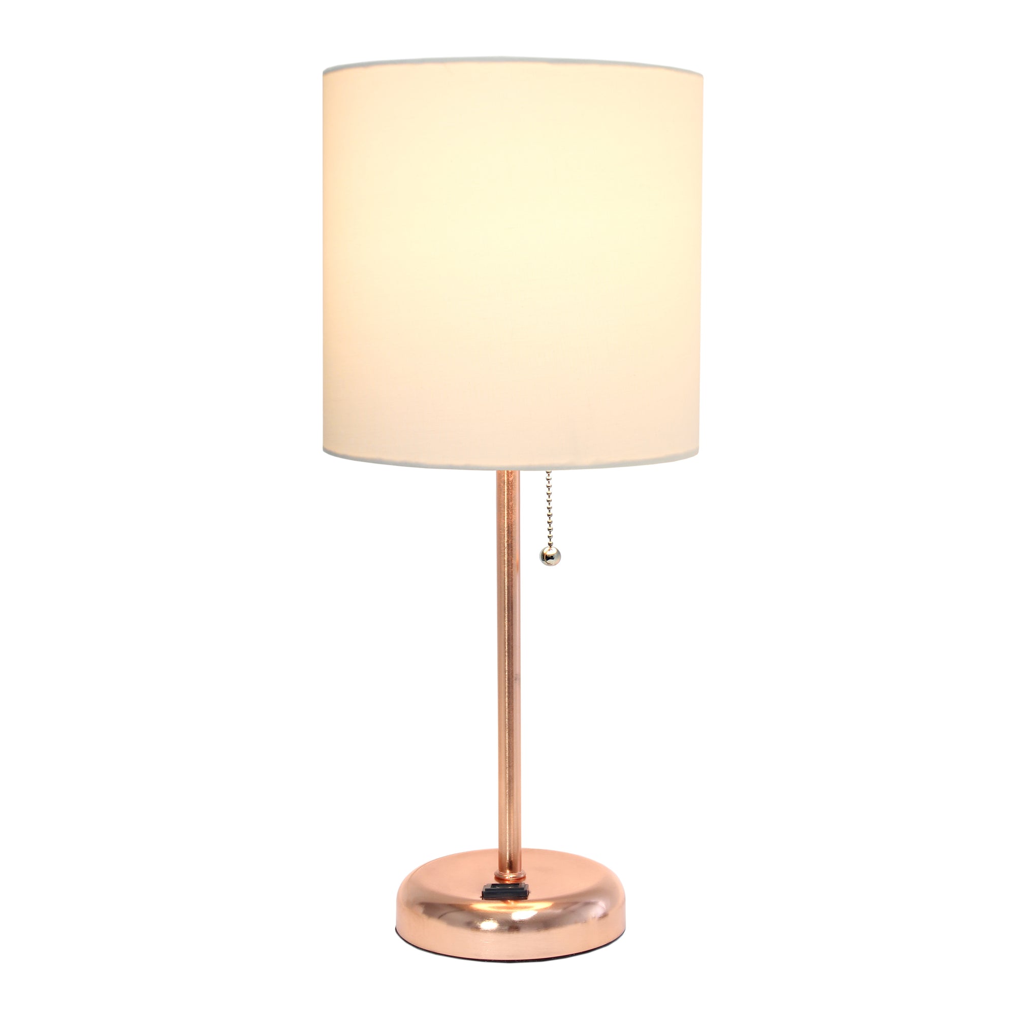 Contemporary Rose Gold Metal USB Charging Port 19.5" Table Desk Lamp