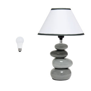 Contemporary Ceramic Stacking Stones 14.7" Table Desk Lamp