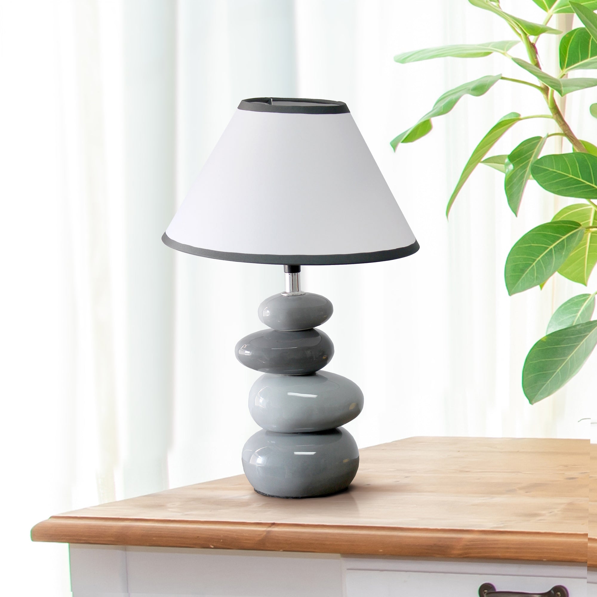 Contemporary Ceramic Stacking Stones 14.7" Table Desk Lamp