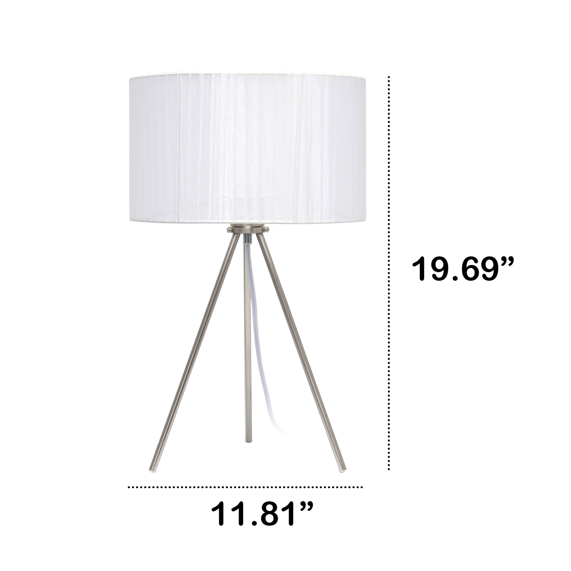 Contemporary Brushed Nickel Pedestal 19.69" Table Lamp