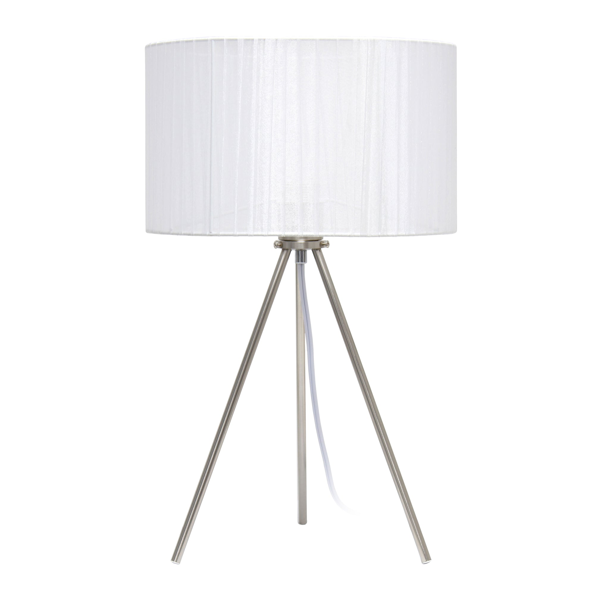 Contemporary Brushed Nickel Pedestal 19.69" Table Lamp